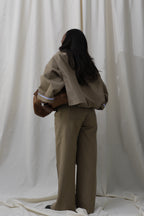 Twill High-waisted Trousers