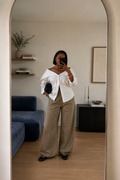 Twill High-waisted Trousers
