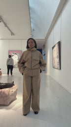 Hybrid Balloon Jacket & High-waisted Pants